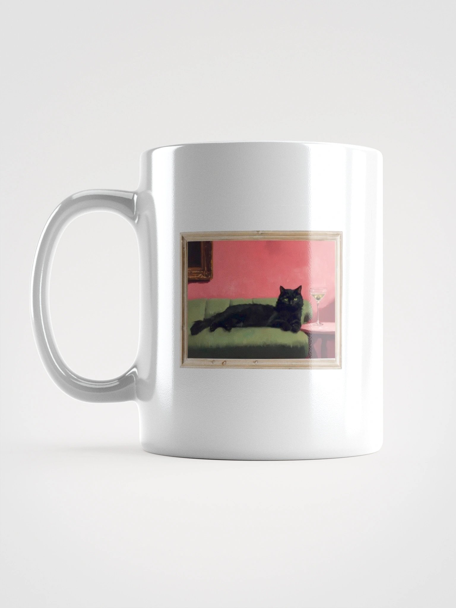 BLACK CAT ON COUCH NEXT TO MARTINI product image (17)