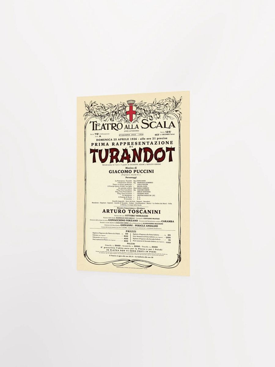 Vintage-Style La Scala Turandot Opera Poster product image (3)