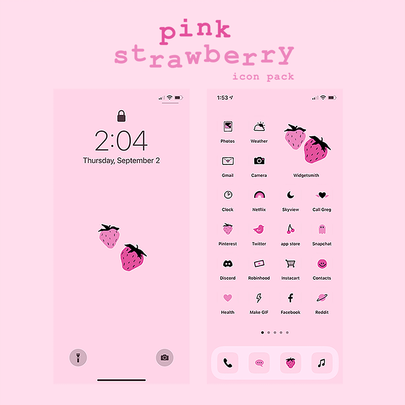strawberry phone theme/icon set