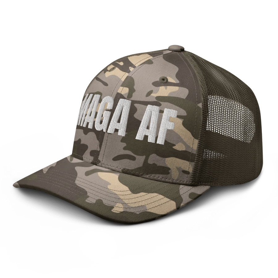 MAGA AF Camo Trucker Hat (White Letters) product image (4)