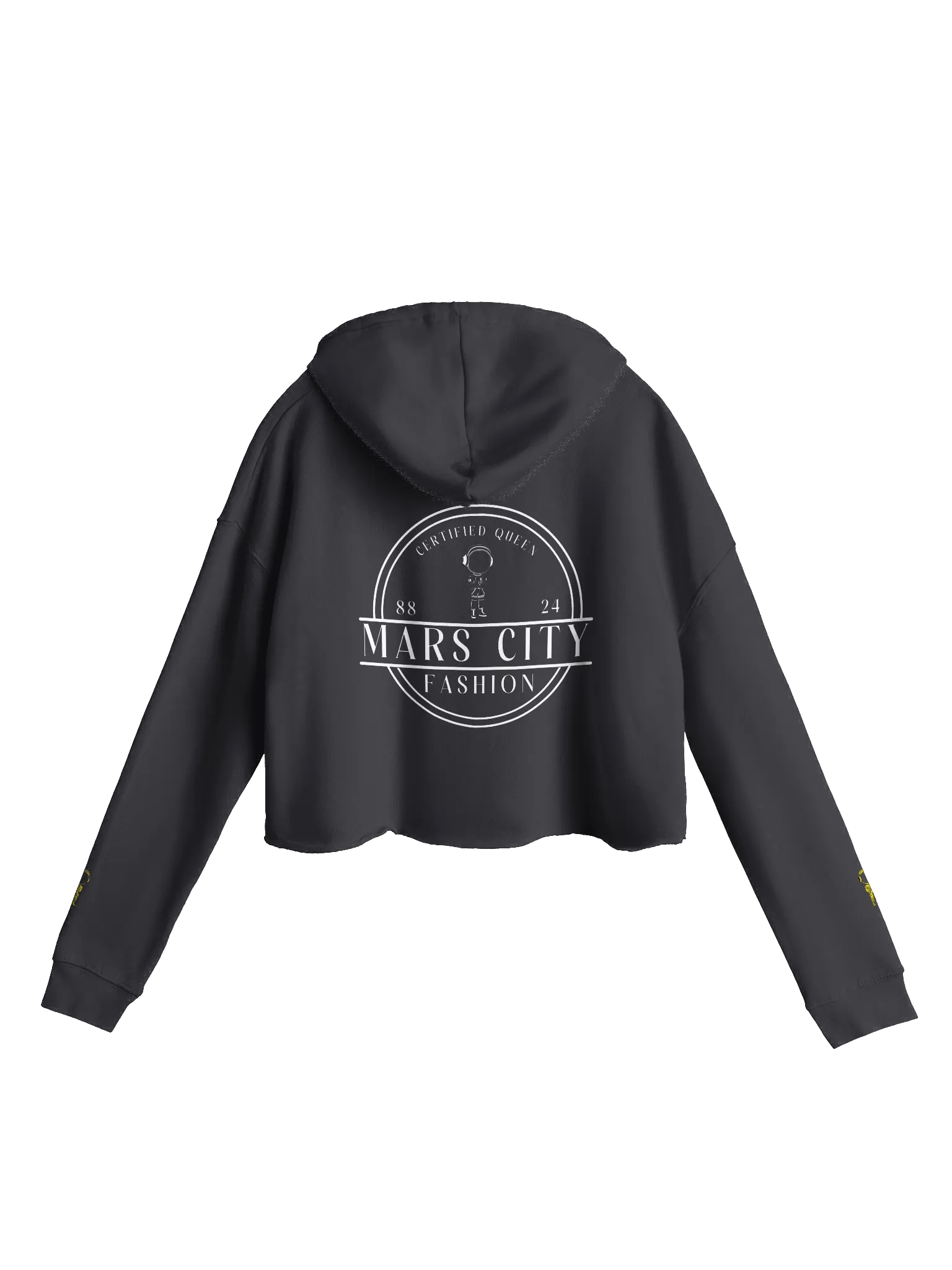 THE CERTIFIED QUEEN CROPPED HOODIE IN BLACK product image (4)