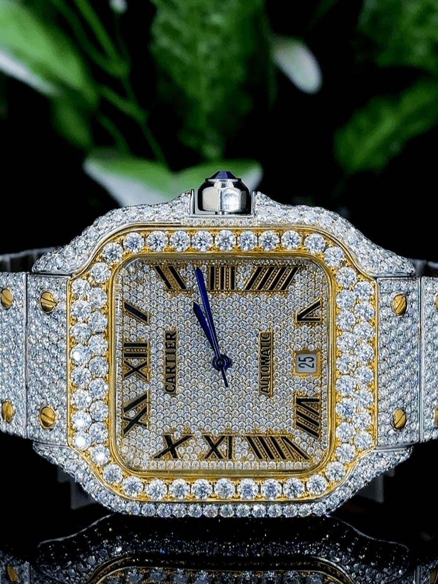 Krushnam's Gold White Dual-tone Cartier with Roman Letter product image (1)
