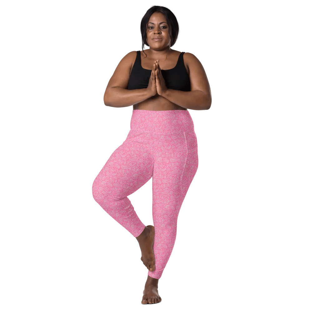 Light Pink All-Over Print Leggings with Pockets product image (11)