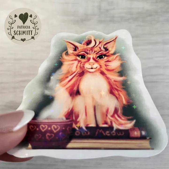 Meow Book Kitty Holographic Sticker product image (2)