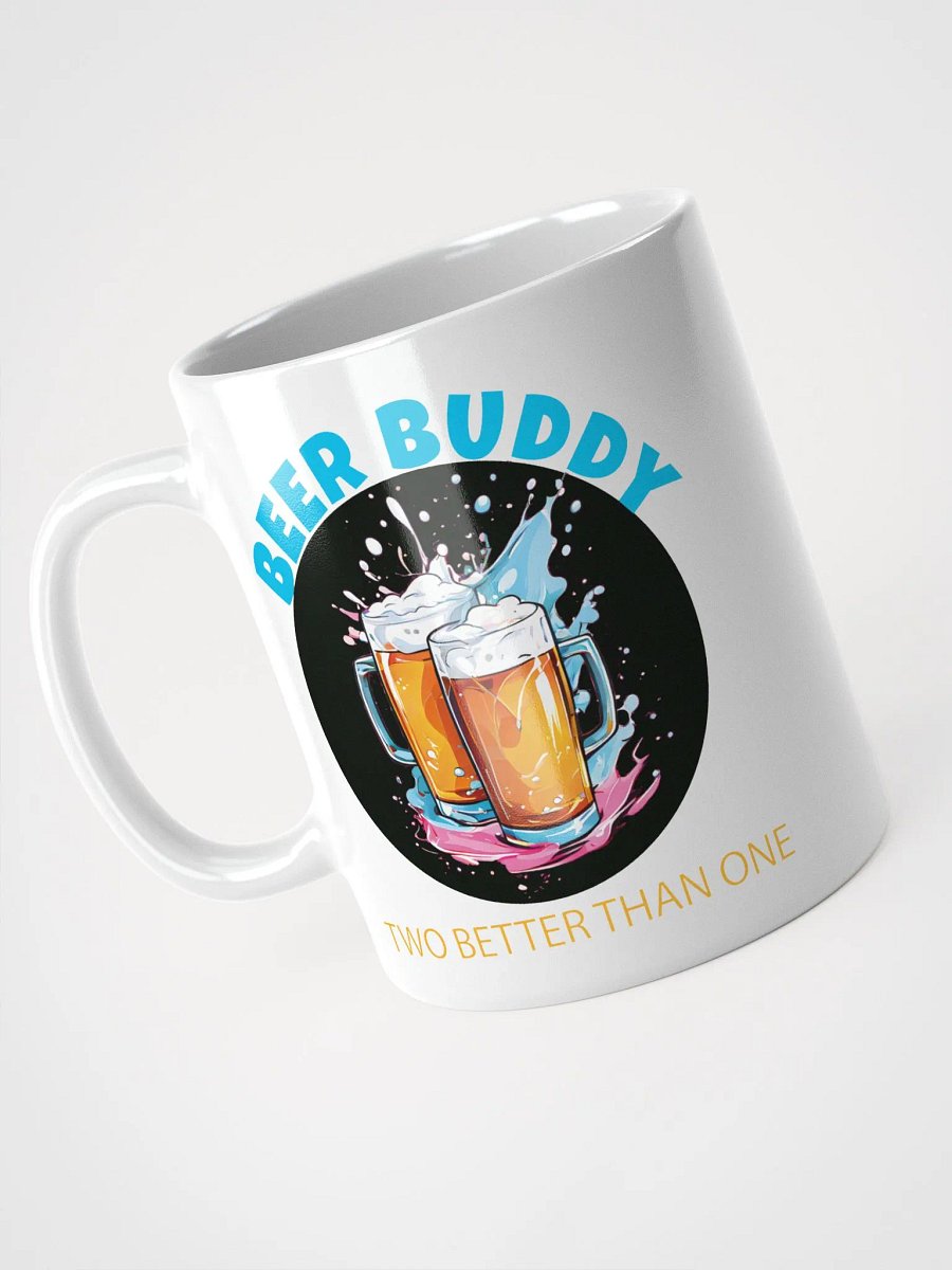 Beer Buddy Mug | Funny Beer Lover Coffee Cup with Clinking Mugs Design product image (3)