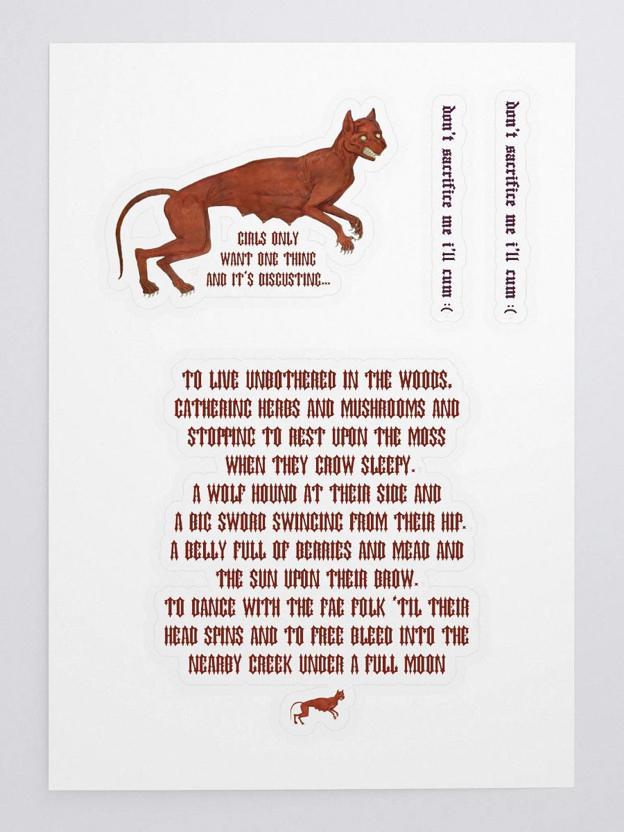 'Girls Only Want One Thing And It's Disgusting...' Stickers product image (3)
