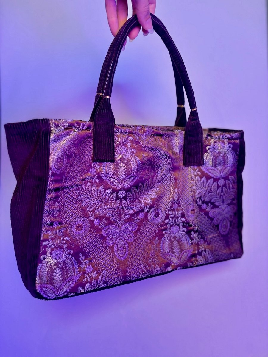 Large Franken Purse (Floral Coper Gold and Purple) product image (4)