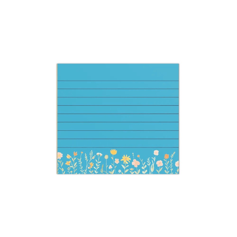 Spring Floral Lined Aqua Notepad product image (1)