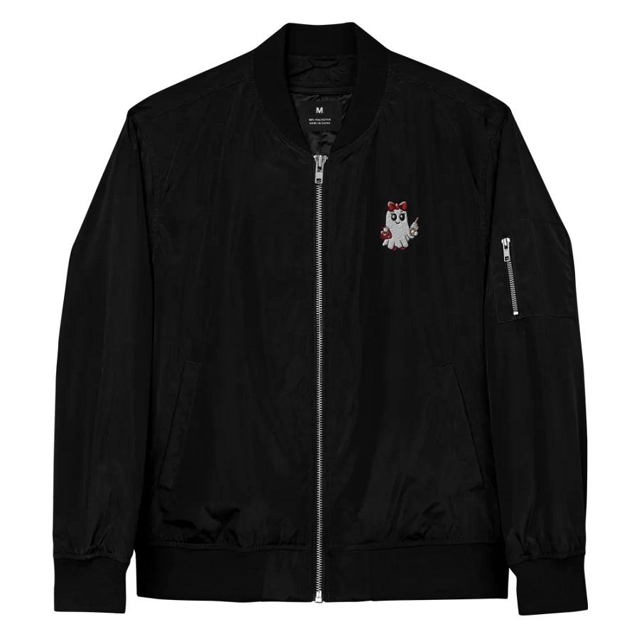 Stylish Ghost Embroidered Premium Recycled Bomber Jacket product image (3)