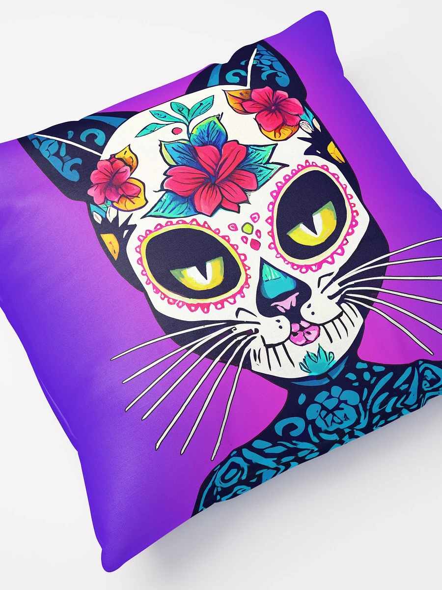 Cat Sugar Skull - Day of The Dead Throw Pillow product image (5)