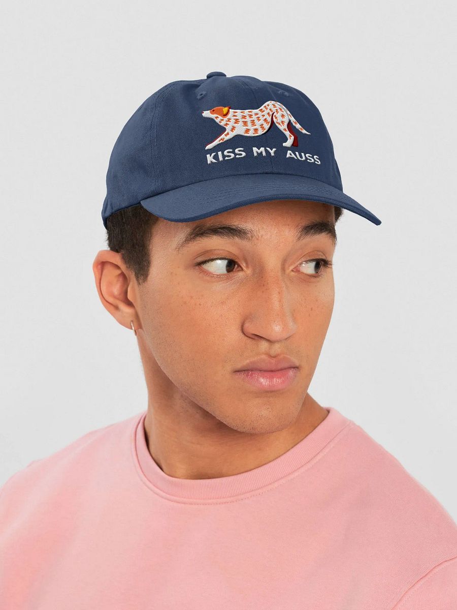 Kiss My Auss Classic Dad Hat(Embroidered) of an Australian Cattle Dog(Red Heeler) product image (35)