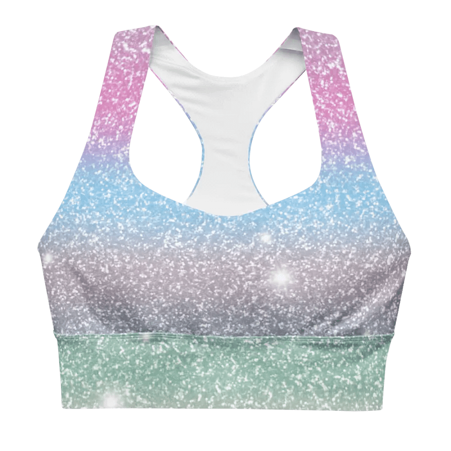 Glitter Unicorn Texture Design Longline Sports Bra - 5 product image (11)