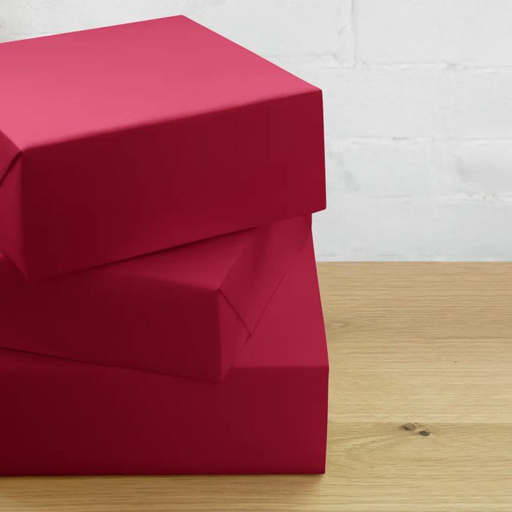 Carmine Red Solid Holiday Christmas Wrapping Paper Sheets (3) product image (2)