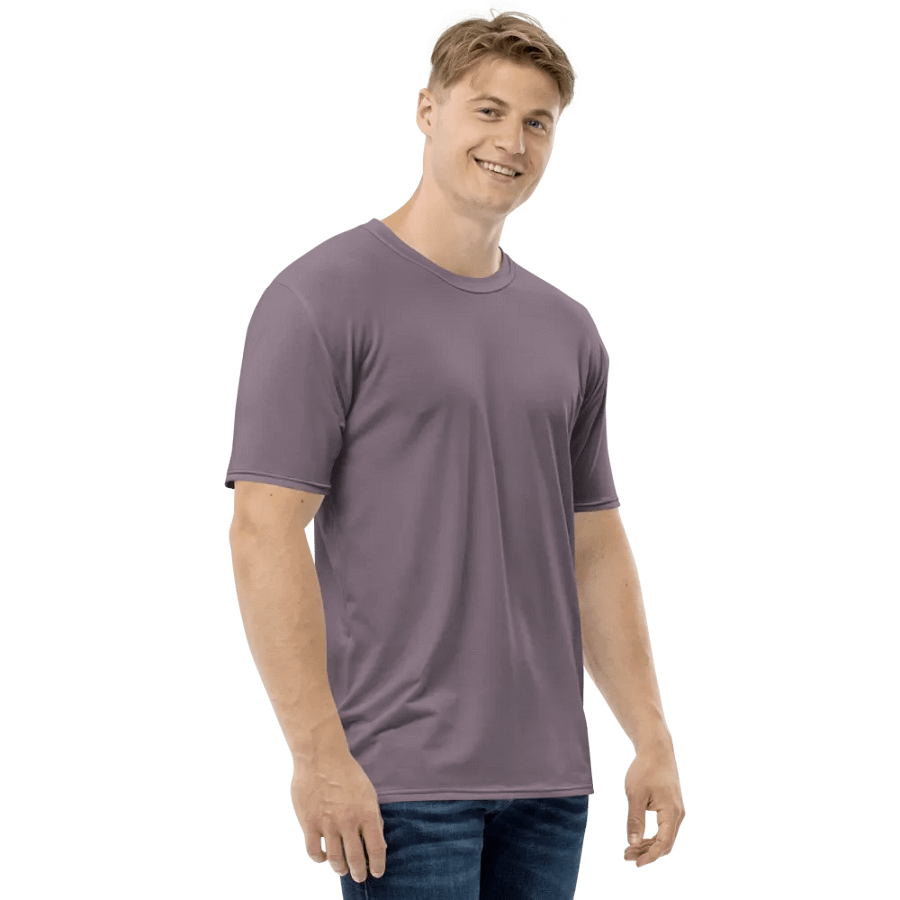Plain Faded Orchid Grey Soft Summer Men's Crewneck Polyester Heavyweight Premium T-Shirt by Treasure Pie product image (6)