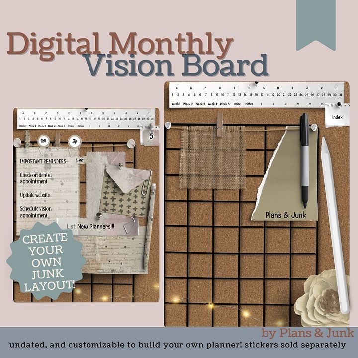 Monthly Portrait Vision Board V1 product image (1)