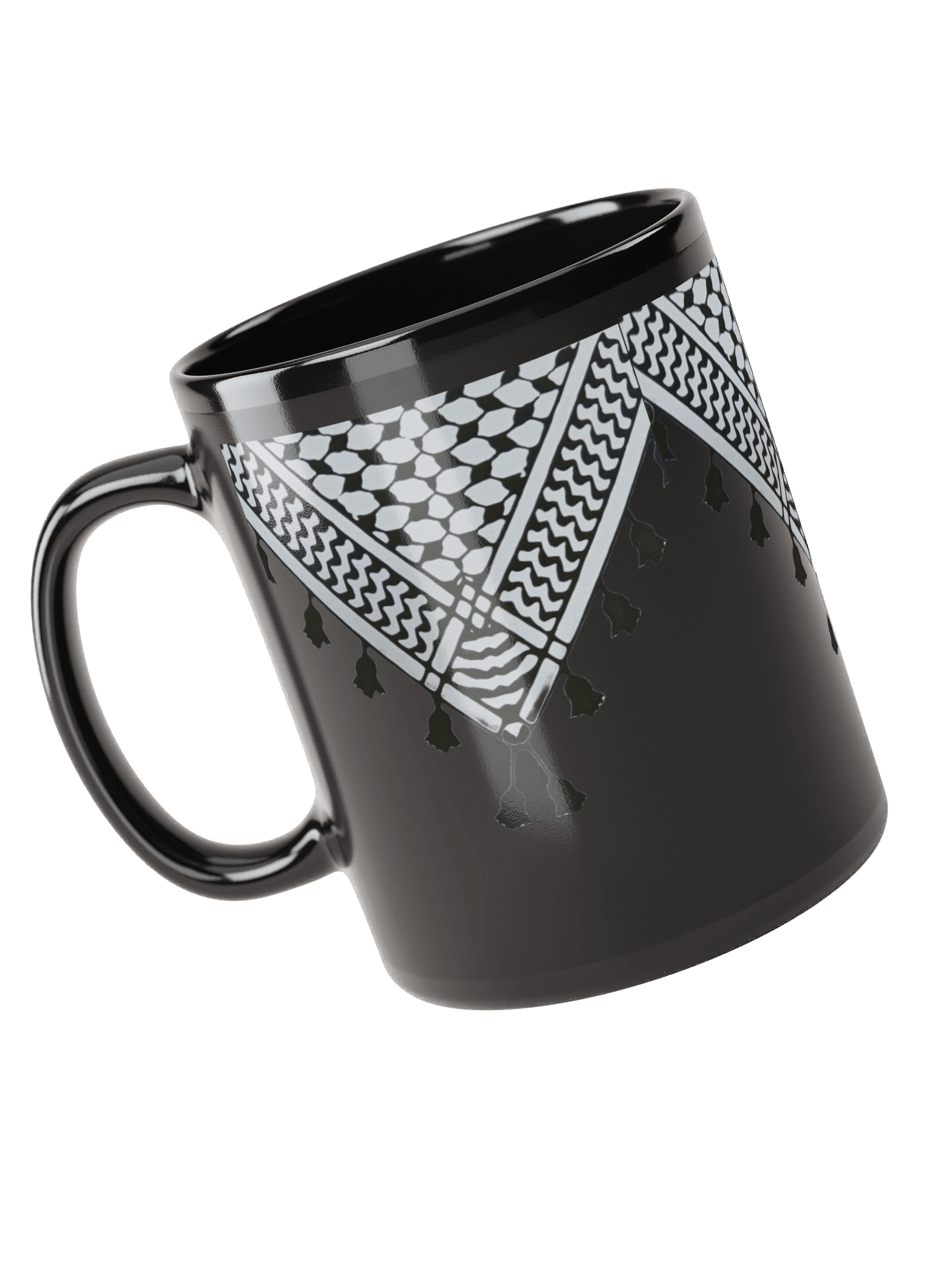 Palestine Keffiyeh Black Mug product image (6)