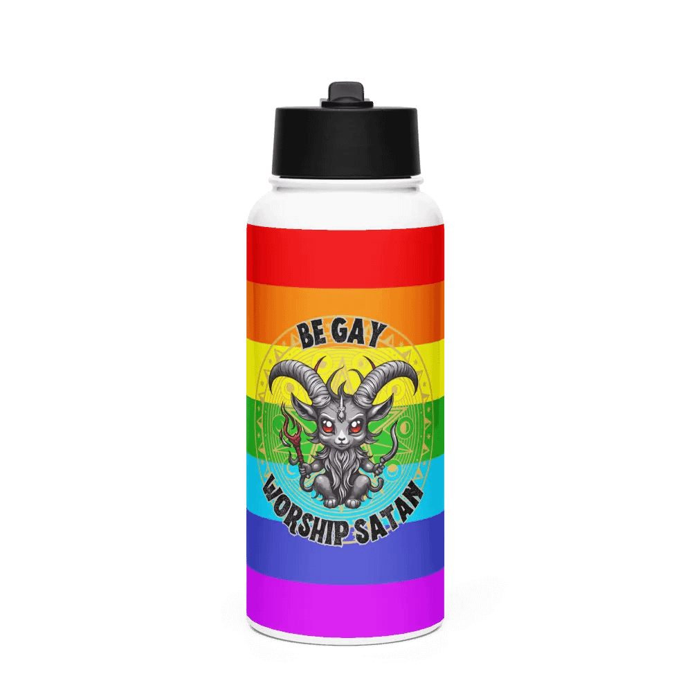 Be Gay Worship Satan Water Bottle product image (1)