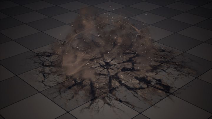 Burst into Dust FX in Unreal Engine 5 Niagara | Download Files product image (1)