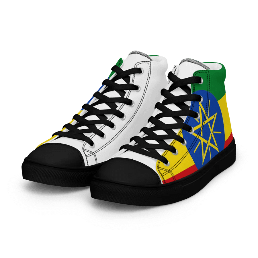 Ethiopian Flag Retro High Top Canvas Shoes product image (5)