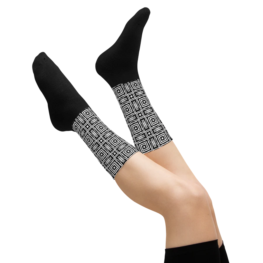 Abstract Monochrome Repeating Pattern Unisex Socks product image (27)