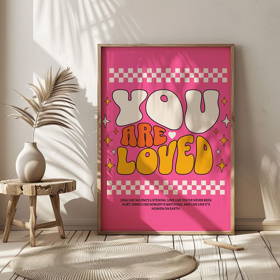 YOUR ARE LOVED Retro Typography Self-love Poster product image (3)
