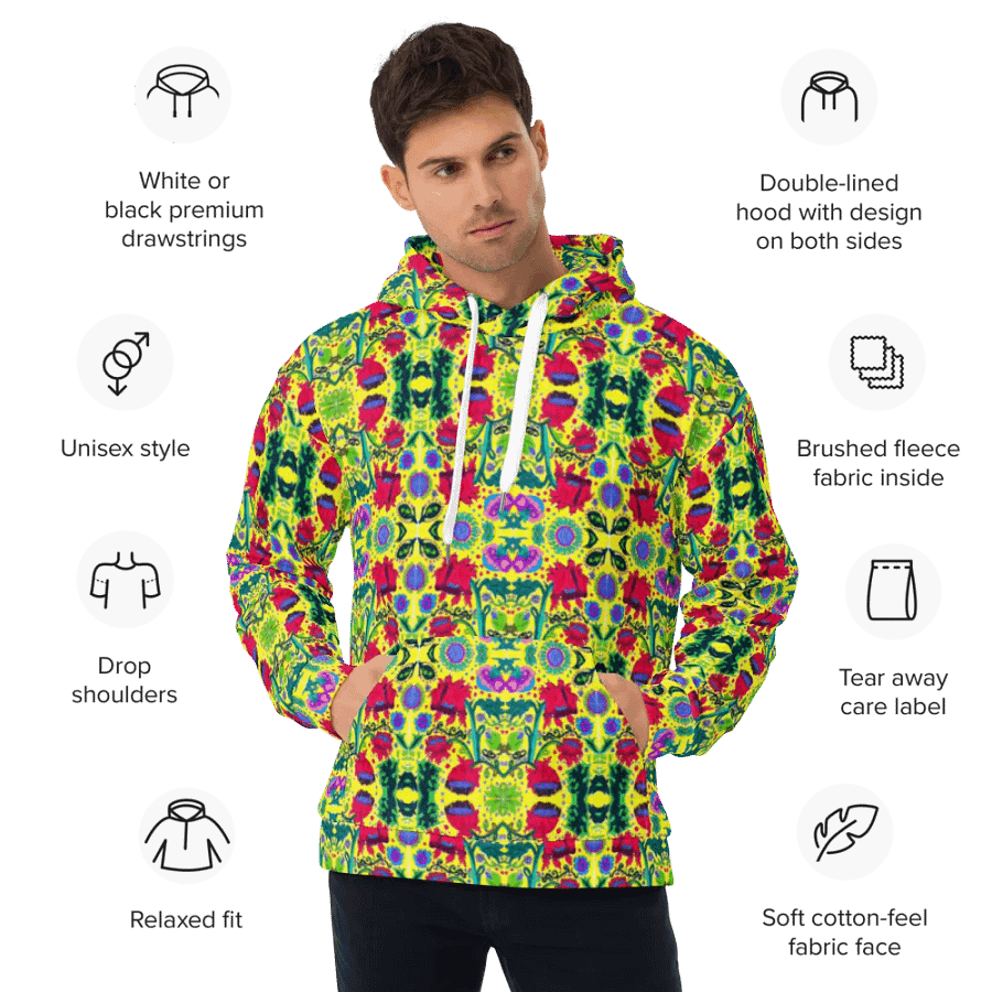 Abstract Poppy Flowers Unisex All Over Print Pull Over Hoodie product image (3)