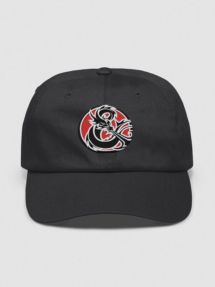 ELFSAR DAD HAT Round Logo Black & White on Red product image (1)