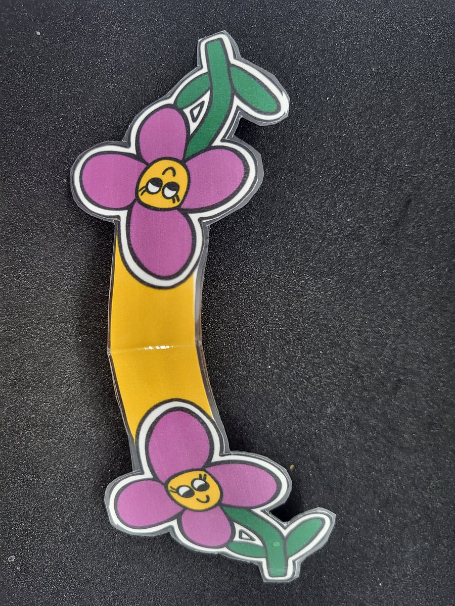 2 pack Laminated Magnetic Cute Cartoon Blue and Purple Flower Bookmarks product image (2)