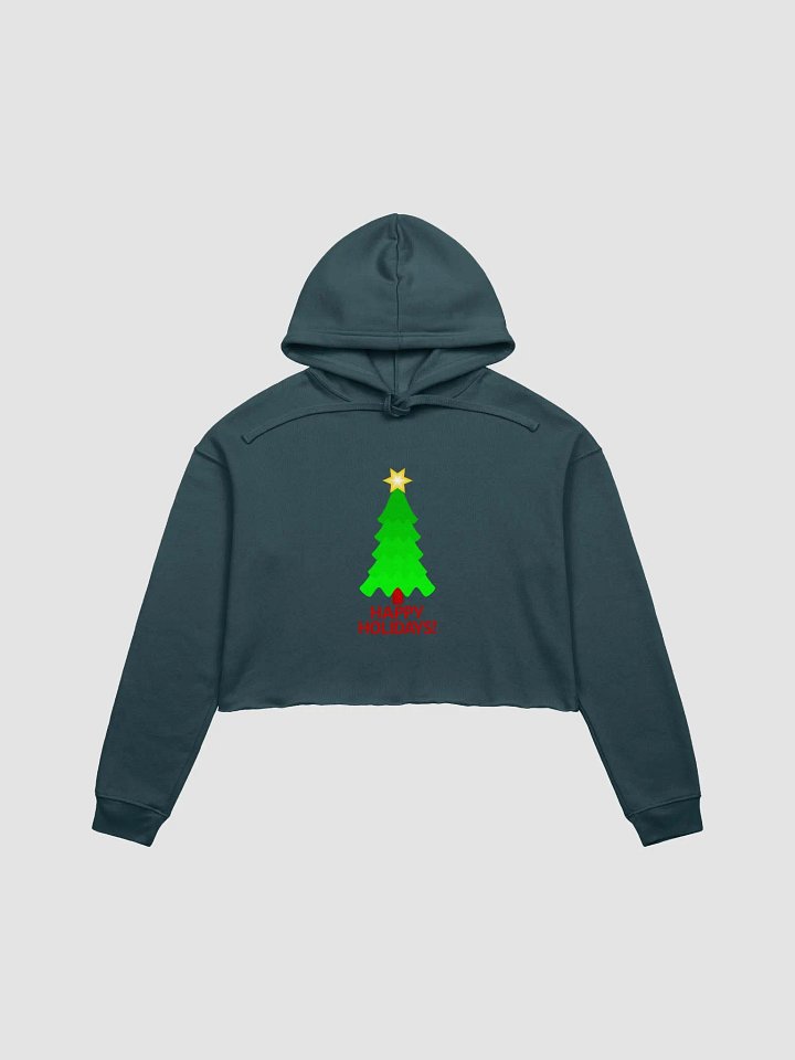 Christmas Tree With Bright Star Fleece Crop Hoodie product image (1)