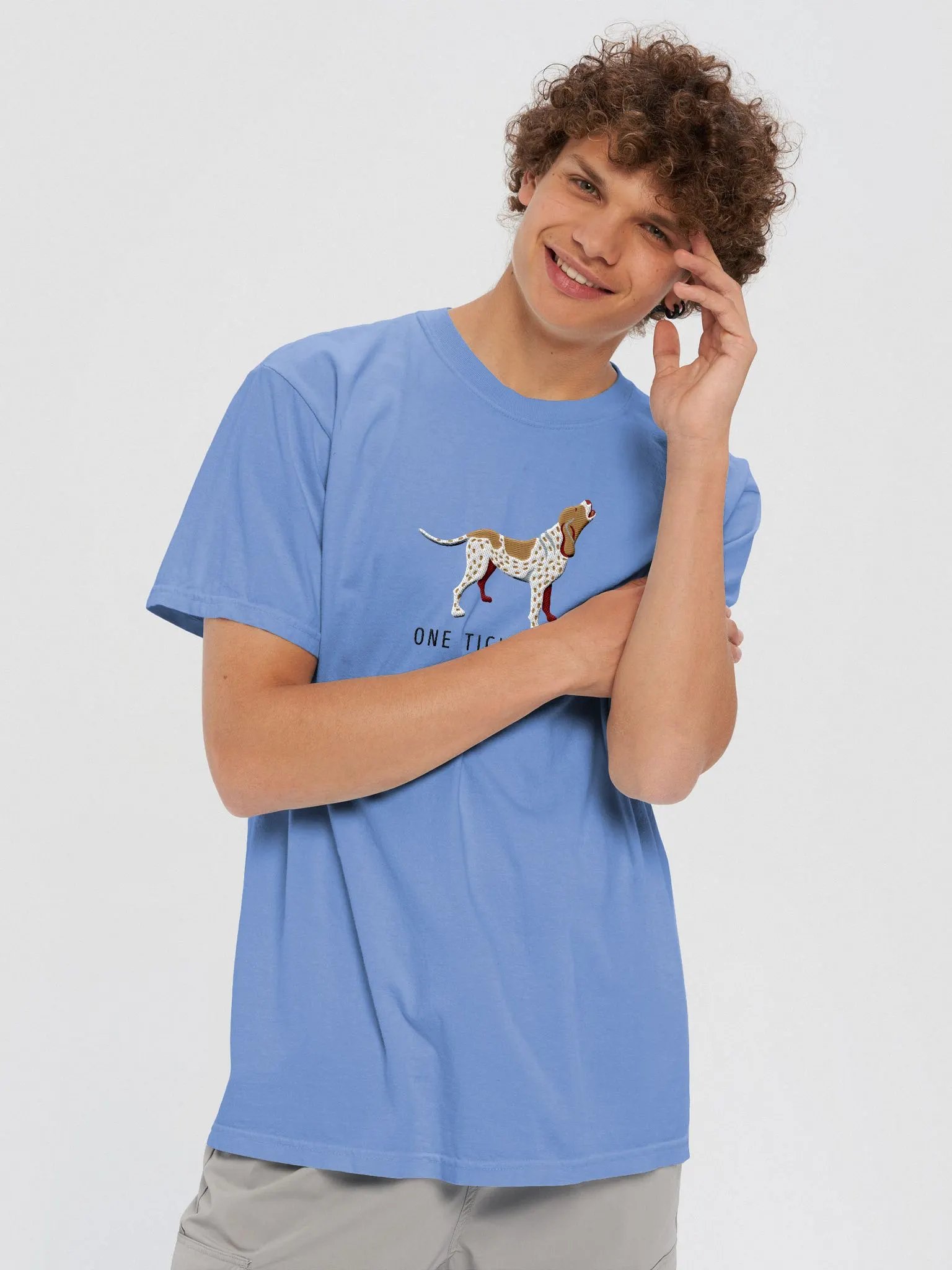 One Tick Pony T-Shirt(Embroidered) of a Redtick Coonhound product image (7)