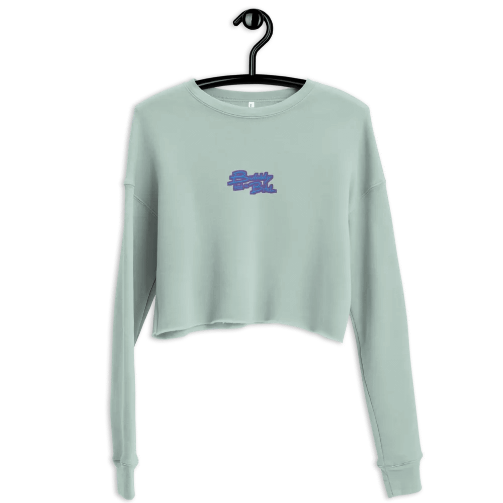 Bubbly and a B*tch (violet bubble design) embroidered fleece crop crew product image (28)
