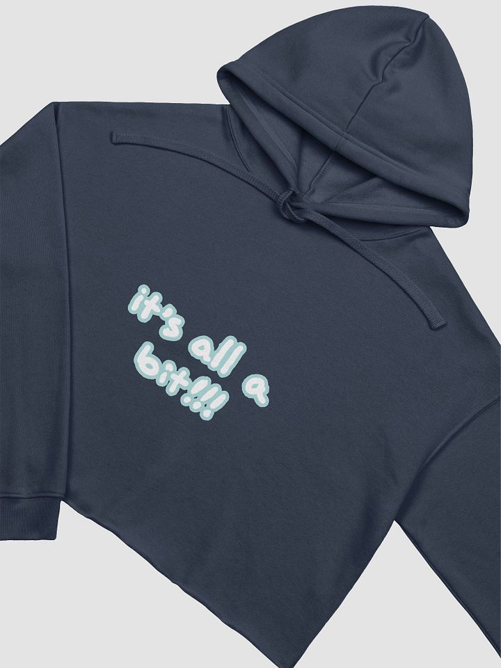 “It’s all a bit!!!” (lined design, #A8D7D8) fleece cropped hoodie product image (13)