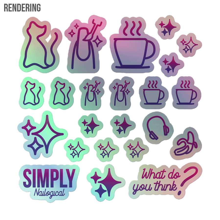 Simply Neon Lines Holographic Stickers product image (4)