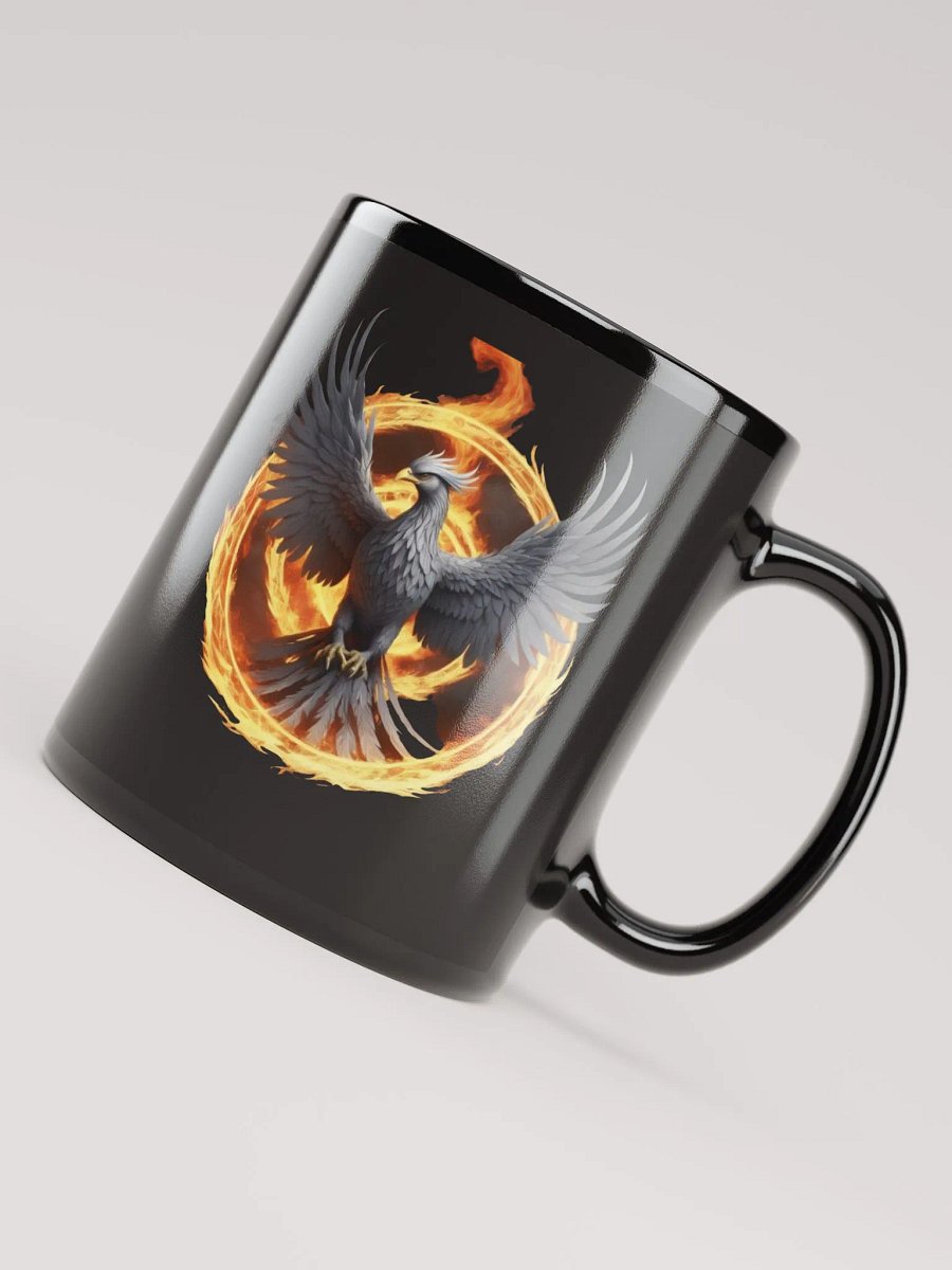 Gray Phoenix on Black Glossy Mug product image (7)