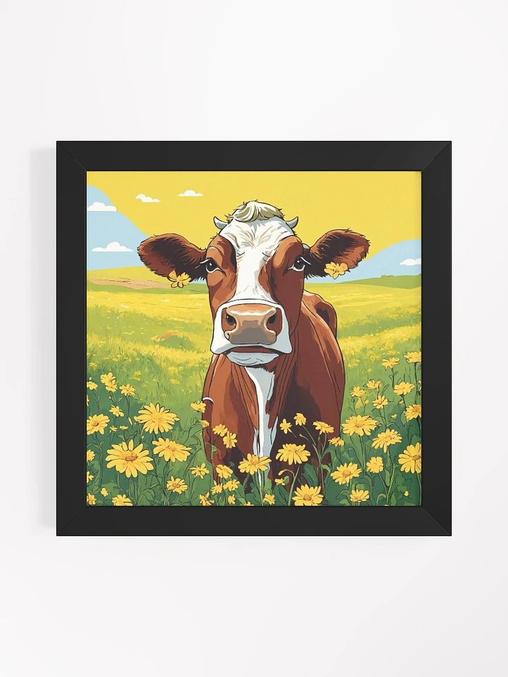 Yellow Daisies & a Cow Framed Art Print product image (2)