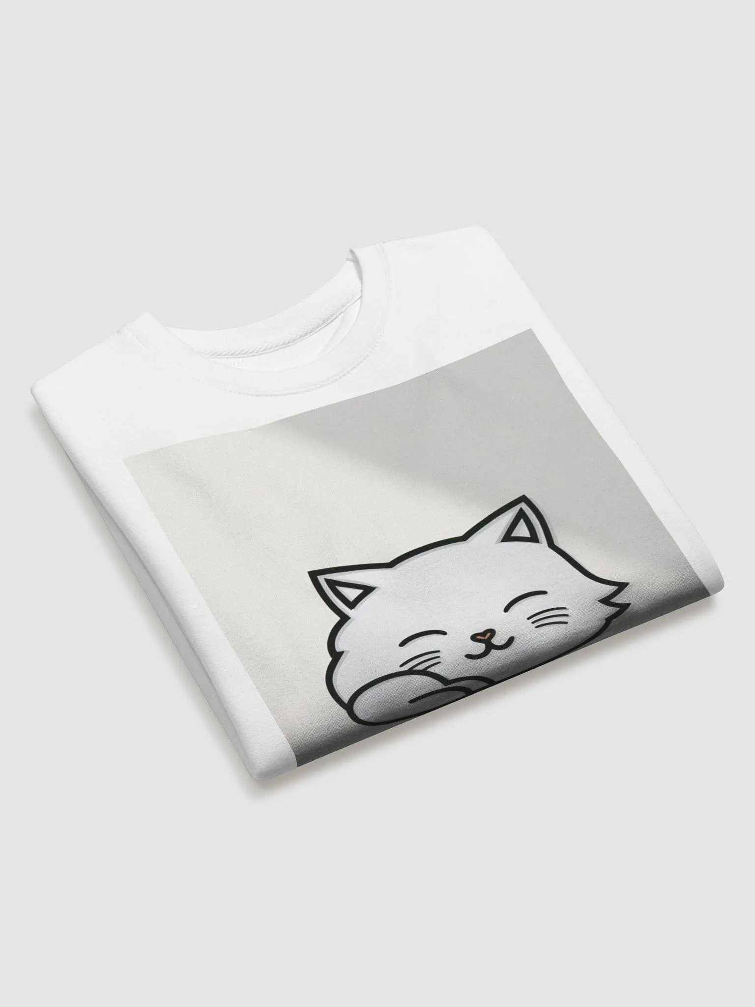 Cozy Cat Nap – A minimalistic sweatshirt with a cute sleeping cat illustration product image (33)