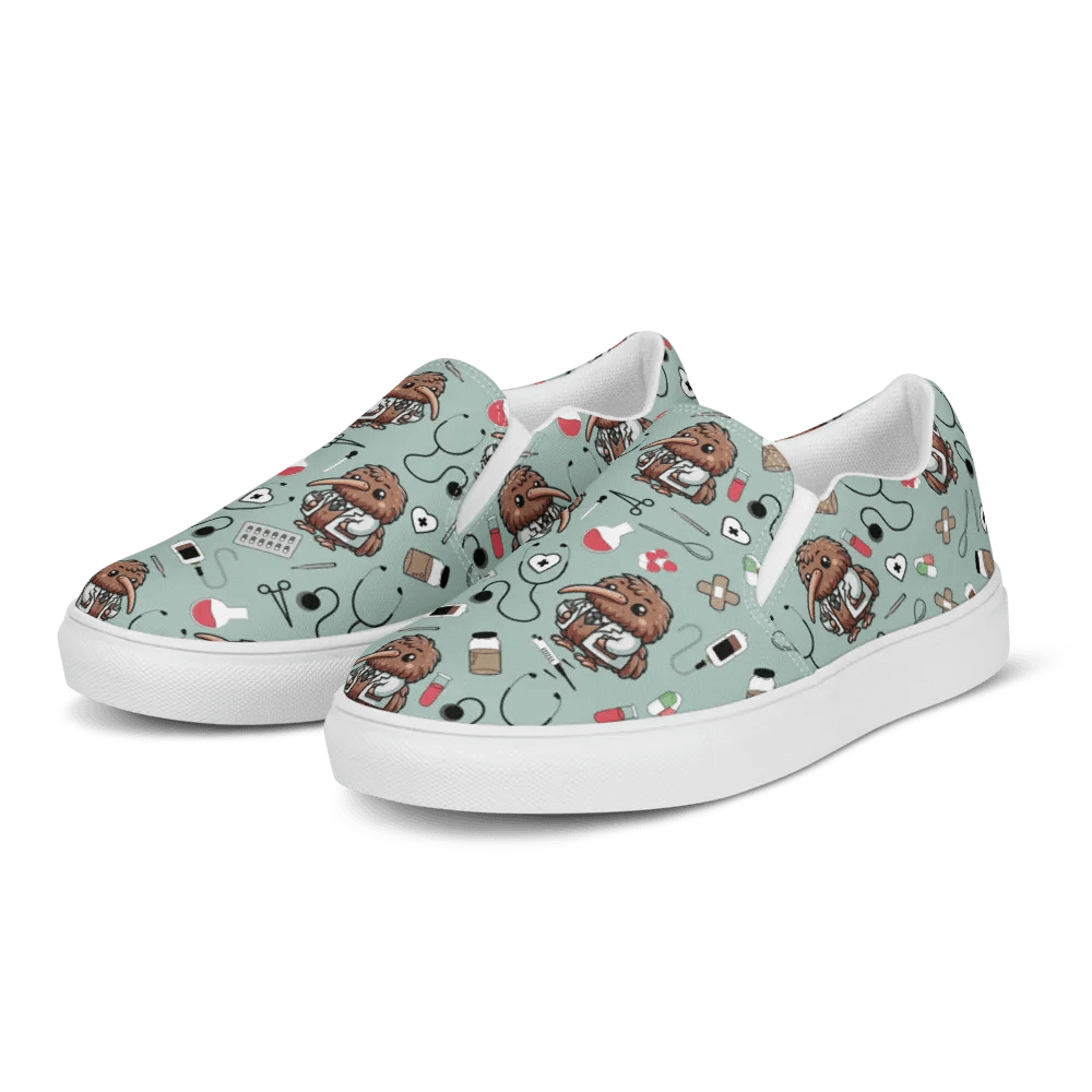 Cute Medical Kiwi Slip-On Canvas Shoes (Opal) product image (6)