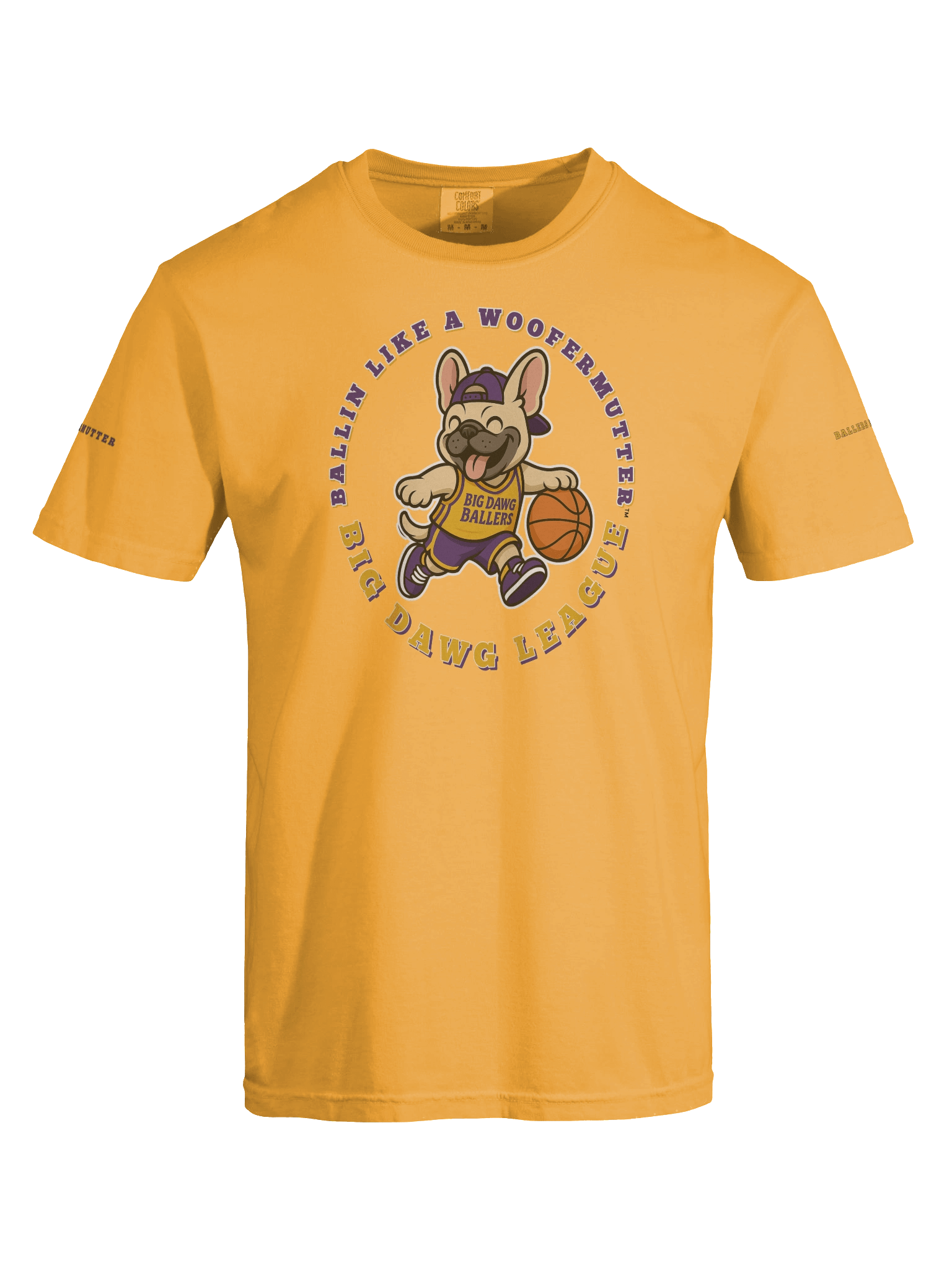 French Bulldog Ballin Like A WooferMutter™ Unisex Garment-Dyed Heavyweight T-Shirt product image (5)