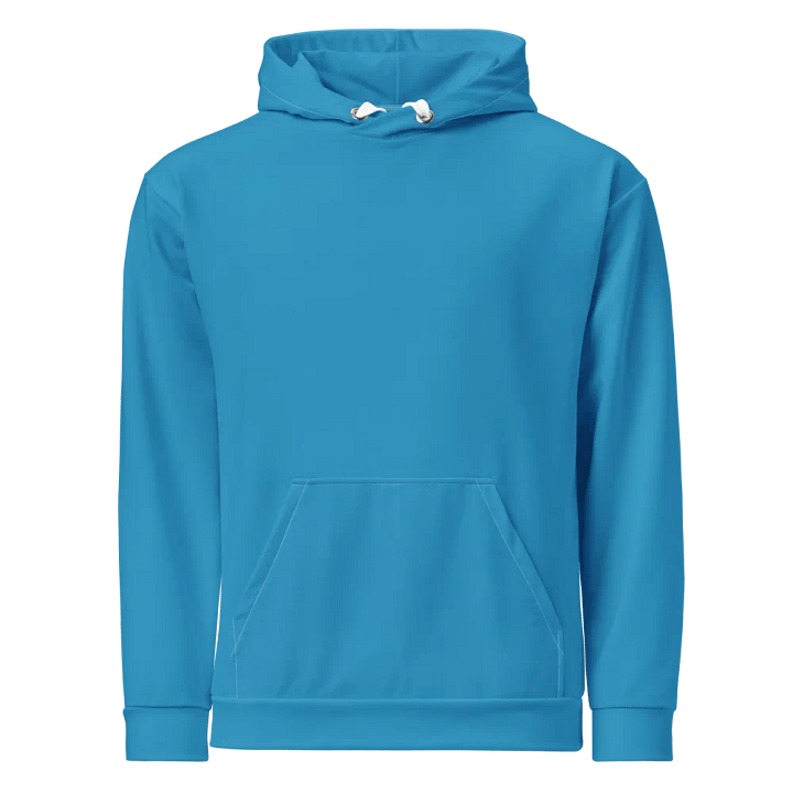 Plain Medium Blue Light Summer Unisex Recycled Polyester Heavyweight Premium Hoodie by Treasure Pie product image (1)