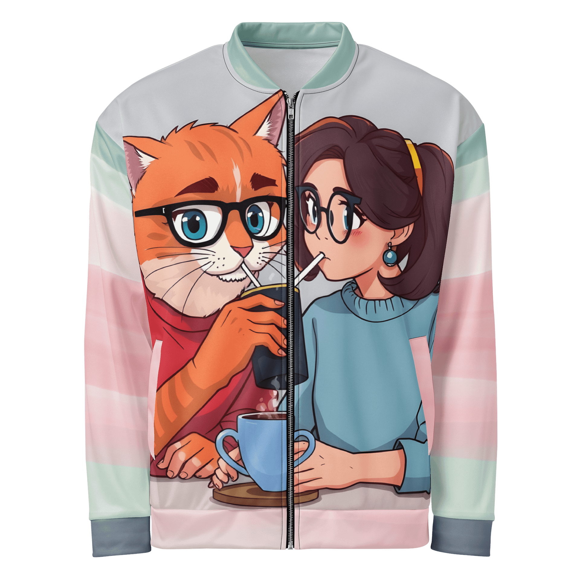 Bomber Jacket-Purrfectly Brewed for Two product image (1)
