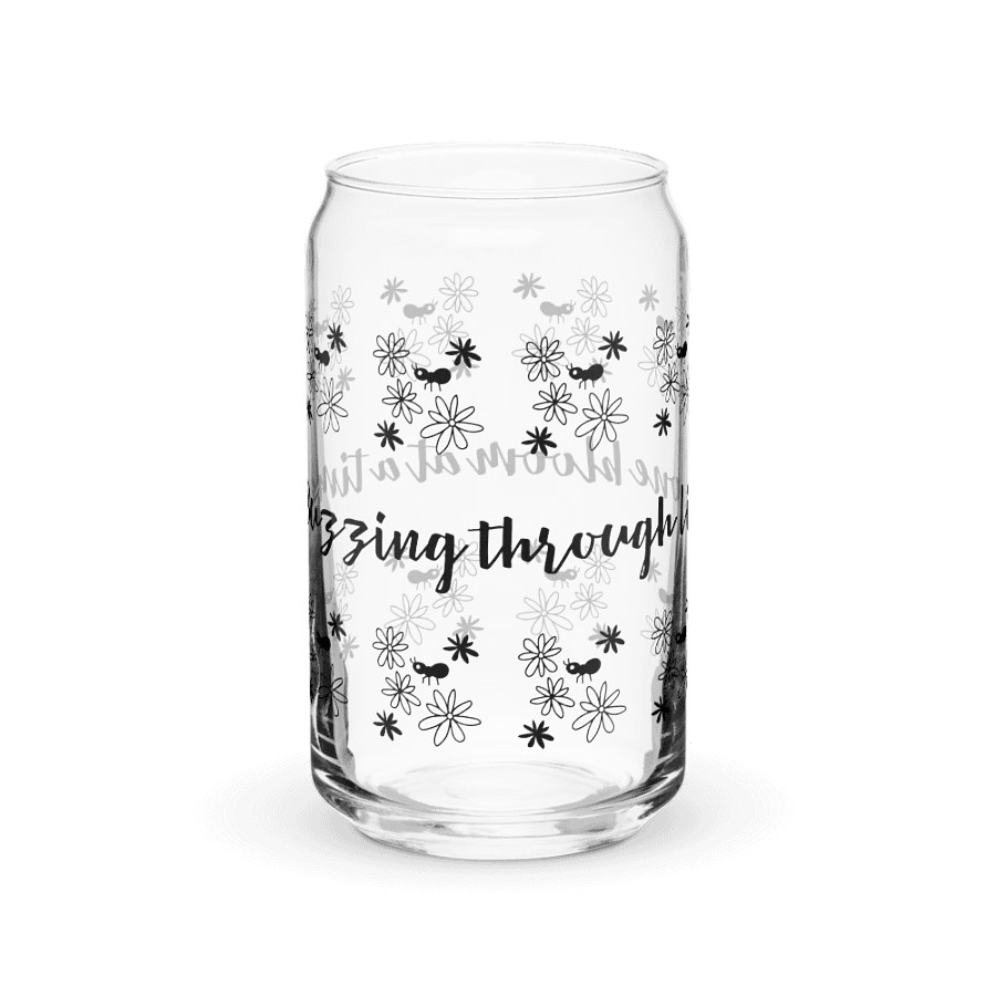 Buzzing Through Life Can Glass – Bee & Floral Aesthetic 16oz Drinkware product image (5)