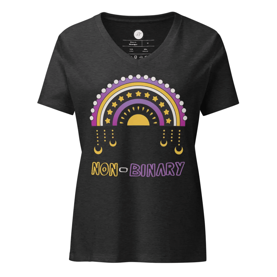 Non-Binary Rainbow V-Neck Tee product image (2)