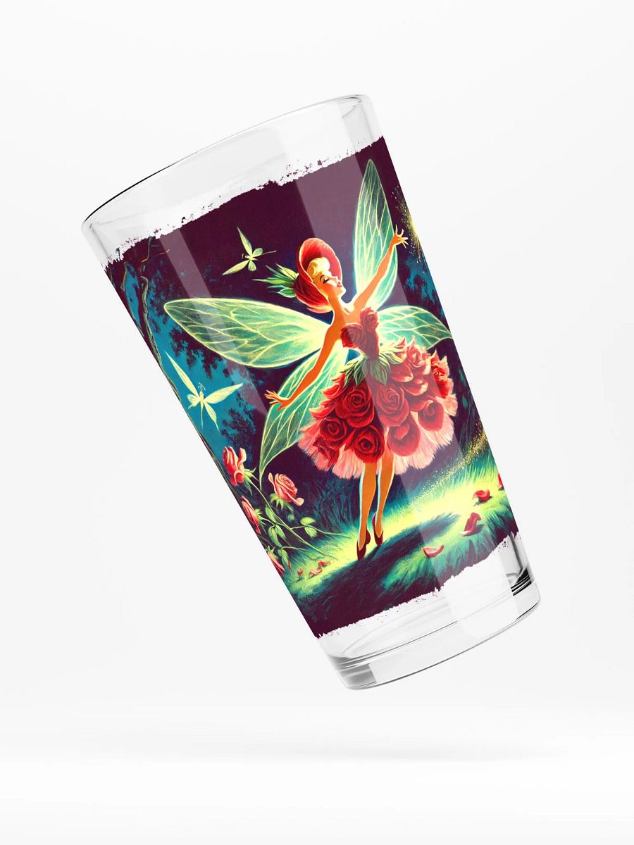 Enchanted Red Rose Fairy 16 oz Glass - Fairytale Glassware product image (4)