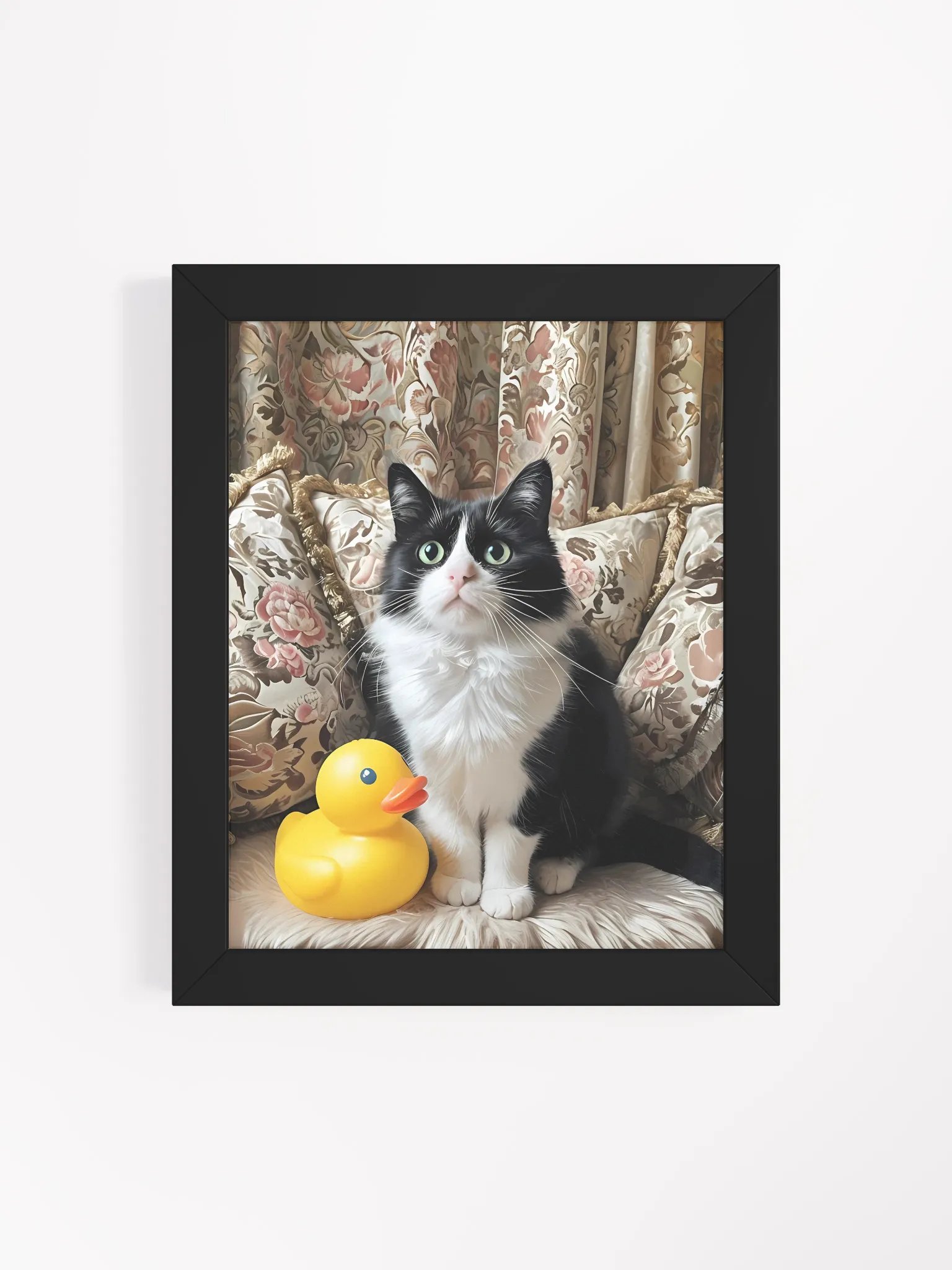 Whimsical Cat and Duck Framed Poster product image (5)
