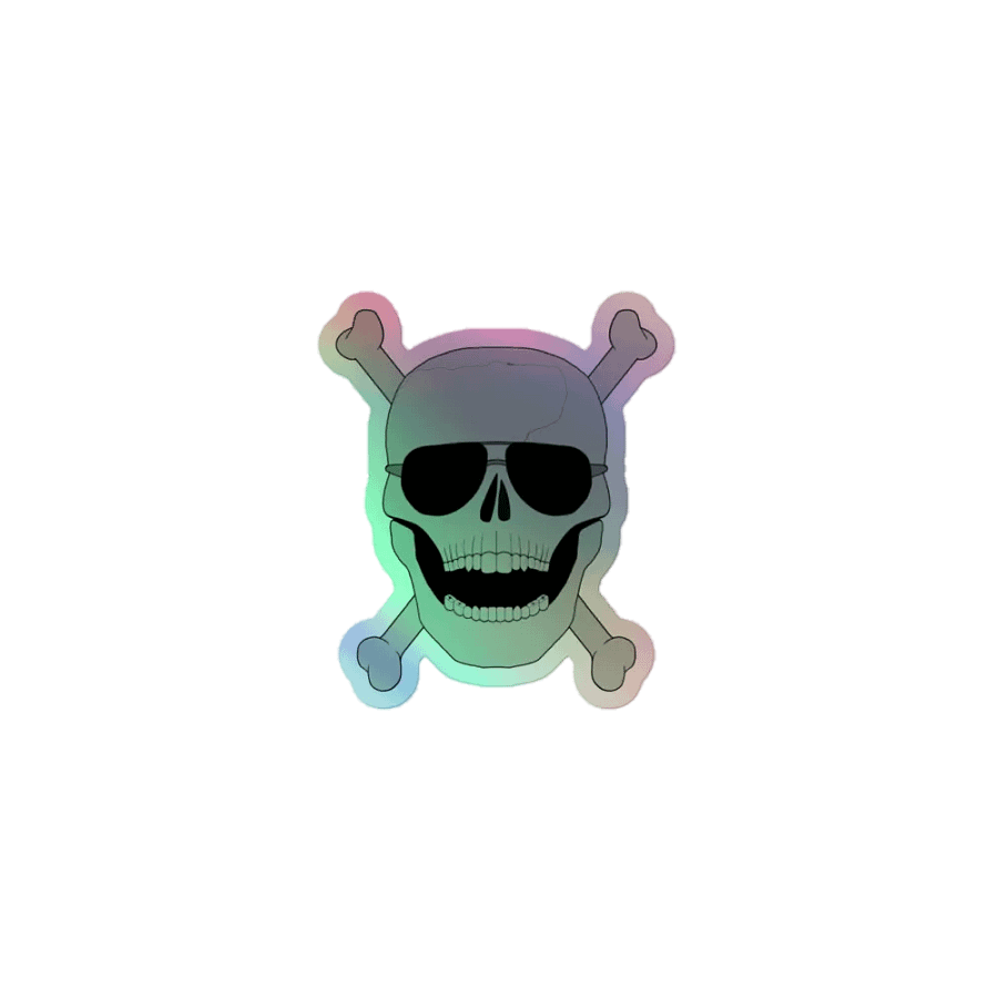 Aviator Skull Holo Sticker product image (1)
