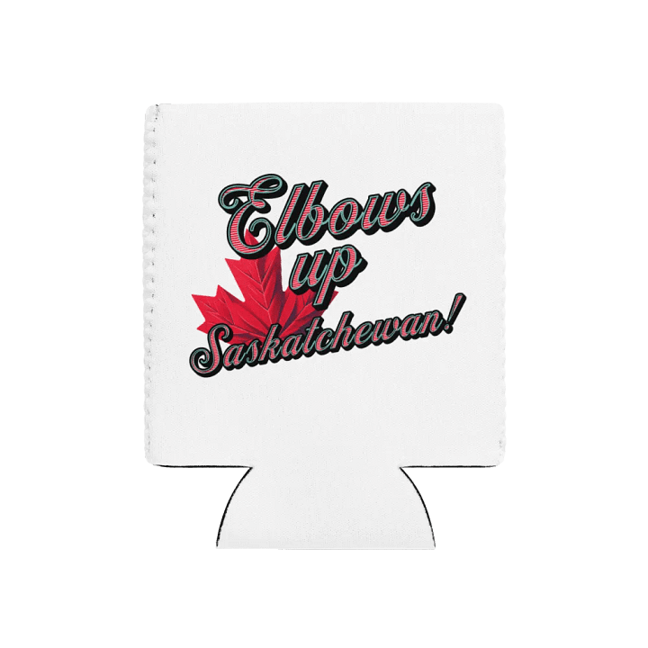 Elbows Up Maple Leaf Saskatchewan Can Cooler product image (1)