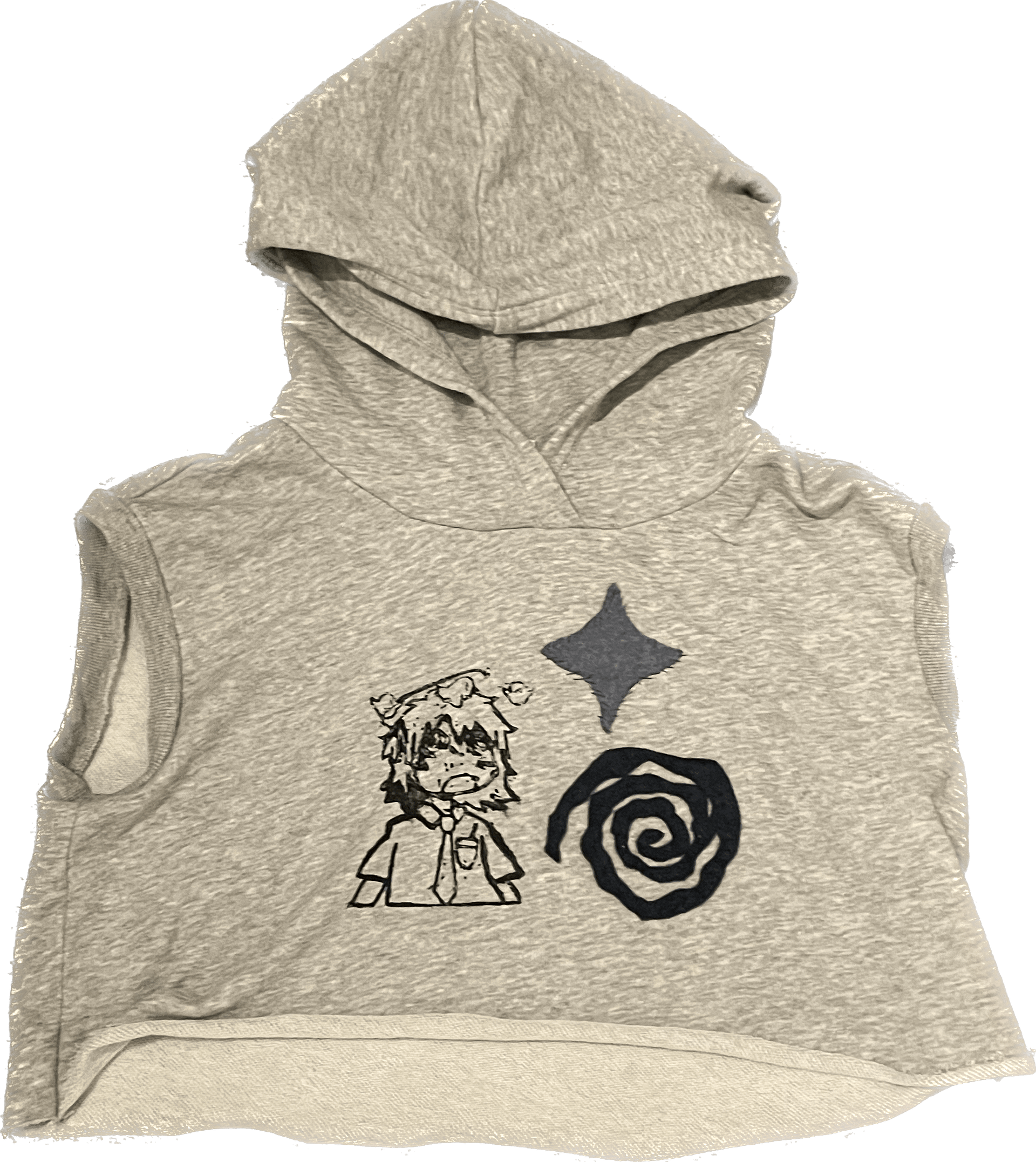 smidge print cropped vest hoodie product image (1)