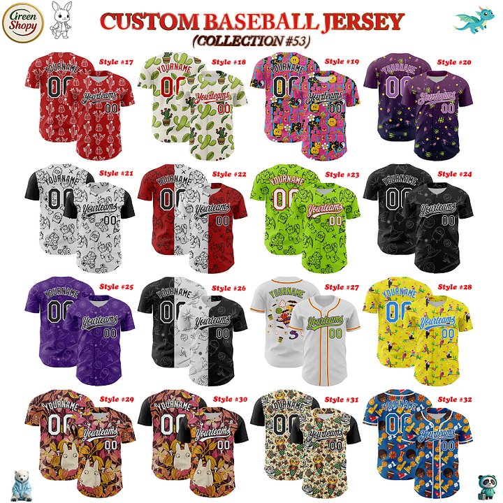 Authentic Baseball Jersey, Custom Baseball Jersey, Personalized Sport Jersey, Colorful, Number, 3D Super Cute, Gift , Romantic product image (182)