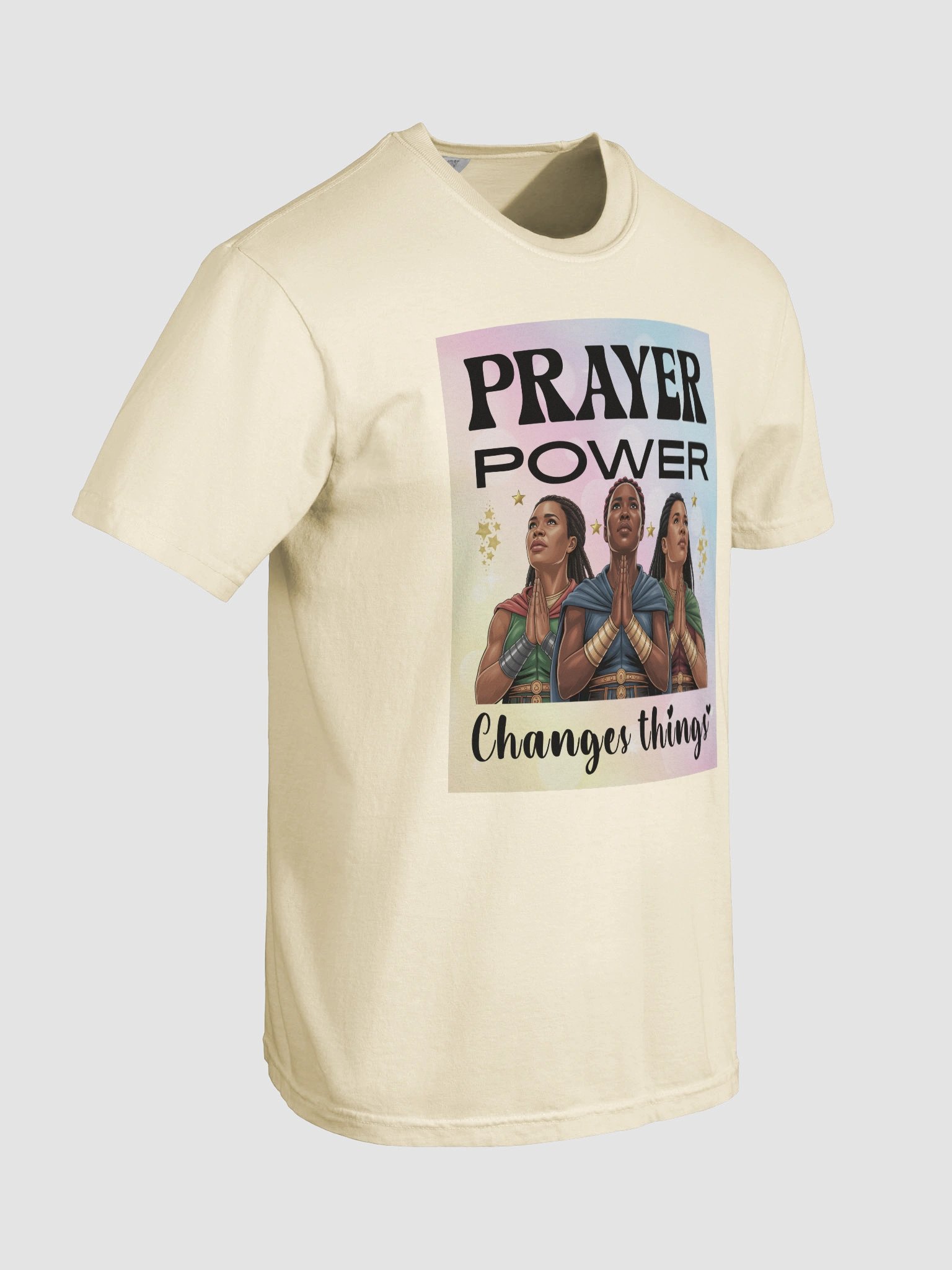 Prayer Power, Changes Things Christian Comfort Colors Unisex T-Shirt. product image (6)