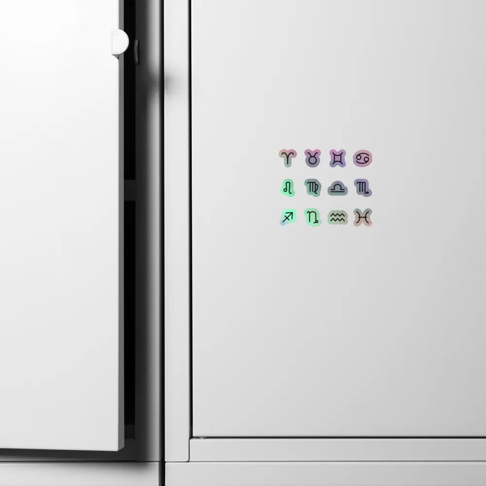 Zodiac Symbols (bubble style) - Holographic Sticker Set product image (6)